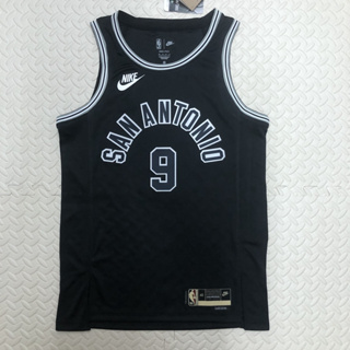 เสื้อกีฬาบาสเก็ตบอล แขนกุด ลายทีม San Antonio Spurs No.9Parker สีขาว สําหรับผู้ชาย