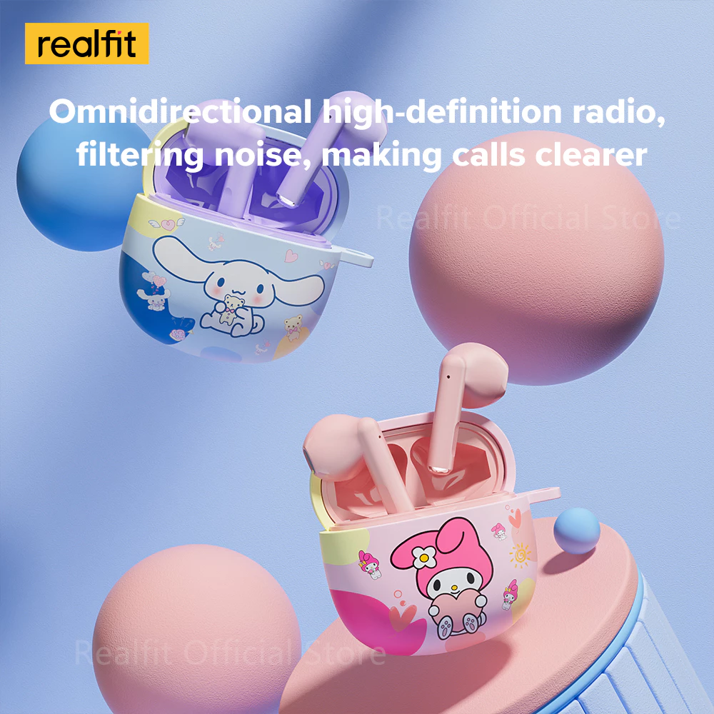 Realfit F1 หูฟังไร้สาย TWS บลูทูธ 5.3 พร้อมเคสน่ารัก Bass หูฟัง สีสันสดใส พร้อมไมโครโฟน คุณภาพเสียงดีเยี่ยม https://wayoza.com