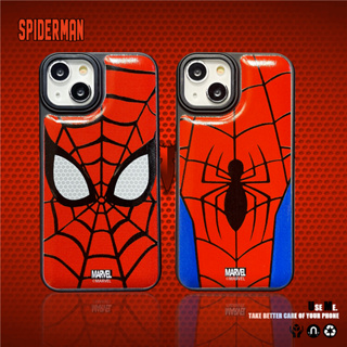 เคสโทรศัพท์ซิลิโคน TPU แบบนิ่ม ขอบสี่เหลี่ยม กันกระแทก ลาย Marvel Spider Man คุณภาพสูง สําหรับ iPhone 11 12 13 14 Pro Max X XS Max XR