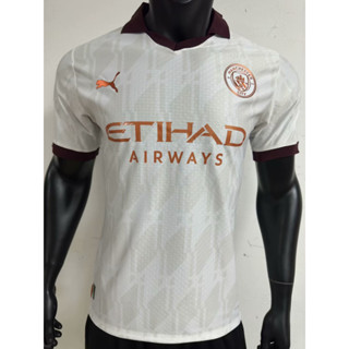 เสื้อกีฬาแขนสั้น ลายทีมชาติฟุตบอล MCI Away 23-24 [Player Version] ไซซ์ S-2XL คุณภาพสูง