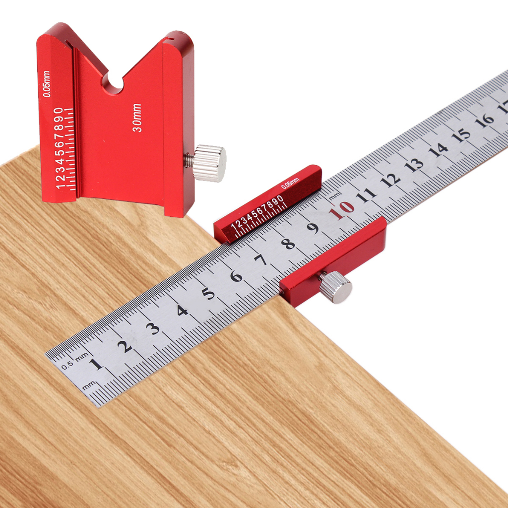 Aluminum 45/90 Degrees Ruler Positioning Block Woodworking Line Locator ...