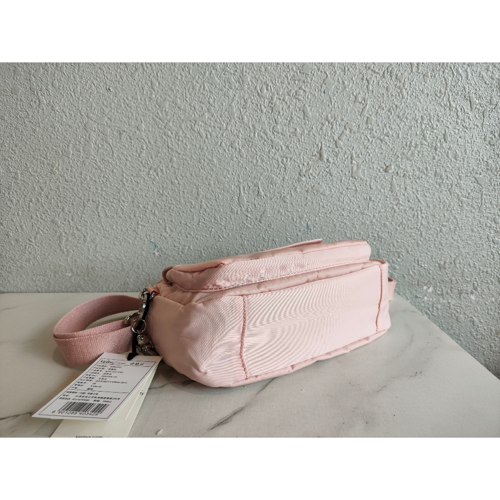 kipling-k15313-กระเป๋าสะพายไหล่-ลายดอกไม้-สีชมพู