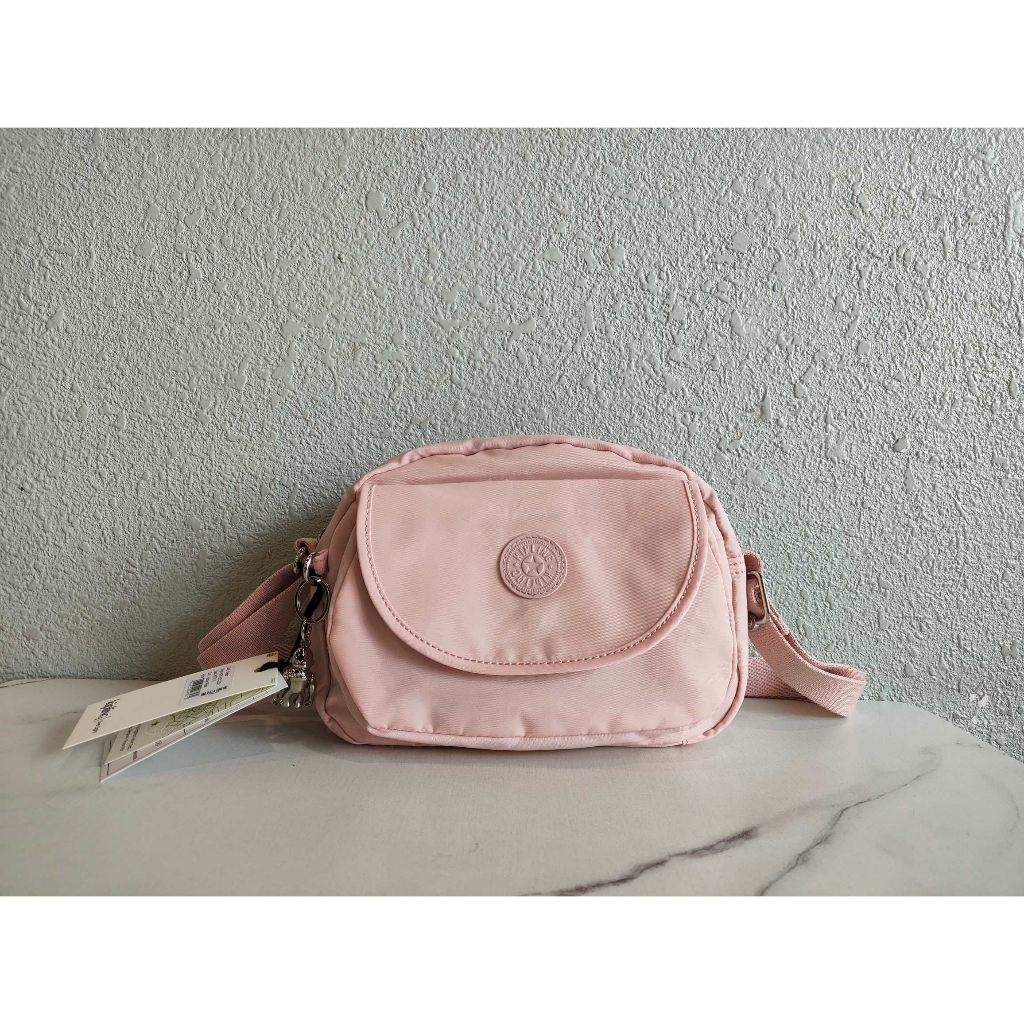 kipling-k15313-กระเป๋าสะพายไหล่-ลายดอกไม้-สีชมพู