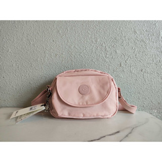 Kipling k15313 กระเป๋าสะพายไหล่ ลายดอกไม้ สีชมพู