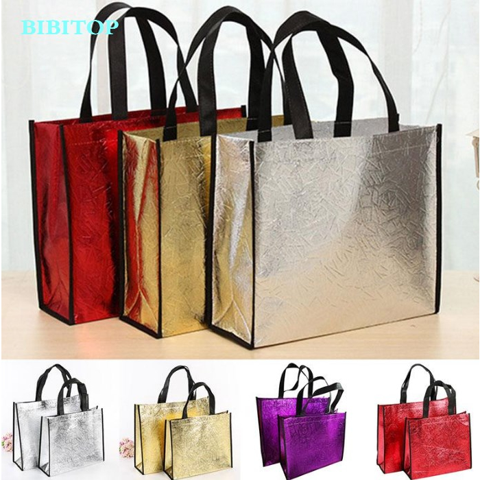 bibitop-กระเป๋าช้อปปิ้ง-เลเซอร์-แบบพับได้-นํากลับมาใช้ใหม่ได้-eco-tote-ผ้ากันน้ํา-ถุงผ้าไม่ทอ