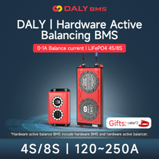 Daly Hardware BMS+ ฮาร์ดแวร์ Active Balancer 1A กระแสไฟ 4S 8S กระแสไฟสูง 120A 150A 200A 250A LiFePO4 แบตเตอรี่