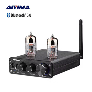 AIYIMA T7 HiFi 6N3 Tube Preamplifier Bluetooth 5.0 Stereo Vacuum Bile Tube Pre-Amplifier Treble Bass Tone Adjust