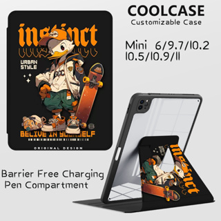 Coolcase เคสใส หมุนได้ 360 องศา พร้อมช่องใส่ดินสอ สําหรับ iPad 9 10 Air 4 Air 5 Pro 11 Cl121