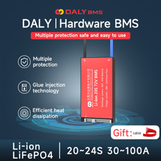 Daly ฮาร์ดแวร์ BMS Li-ion 20s LiFePO4 24s 72V 30A-100A (สามารถใช้ได้กับตัวปรับสมดุลแบบแอคทีฟ)