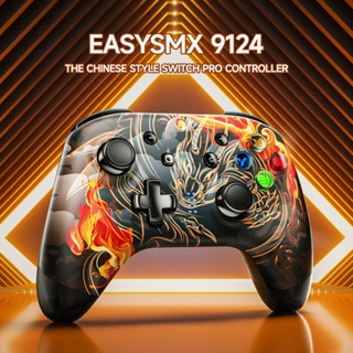 EasySMX ESM-9124 Wireless PC Game Controller, Bluetooth 5.0, Dual vibration feedback, Support wake-up, Programming, Turbo burst function, Suitable for Switch/Windows/Android/IOS