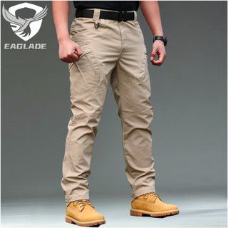 Eaglade กางเกงคาร์โก้ยุทธวิธี สําหรับผู้ชาย Ix9 5XL สีกากี
