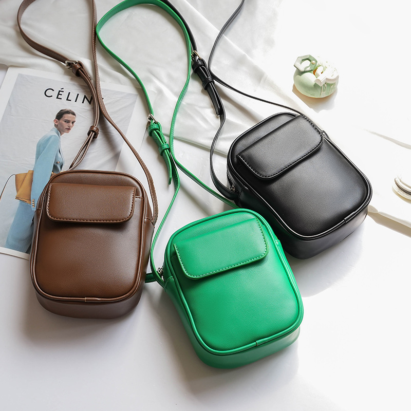 กระเป๋าสตางค์-กระเป๋าสะพายไหล่-ขนาดเล็ก-ใส่โทรศัพท์มือถือได้-สีพื้น-แฟชั่นเรียบง่าย-สําหรับสตรี
