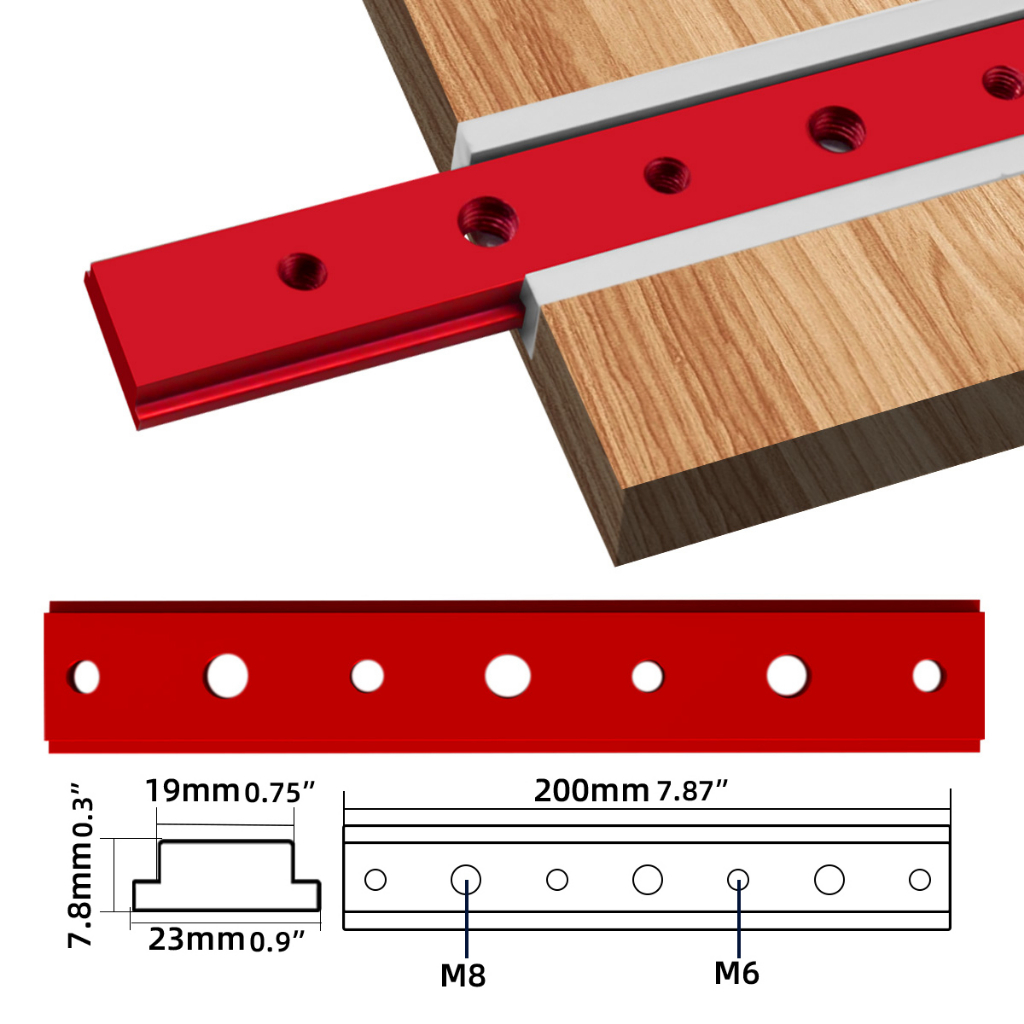 200mm Aluminium Alloy Miter Bar Slider Table Saw Miter For T-tracks ...