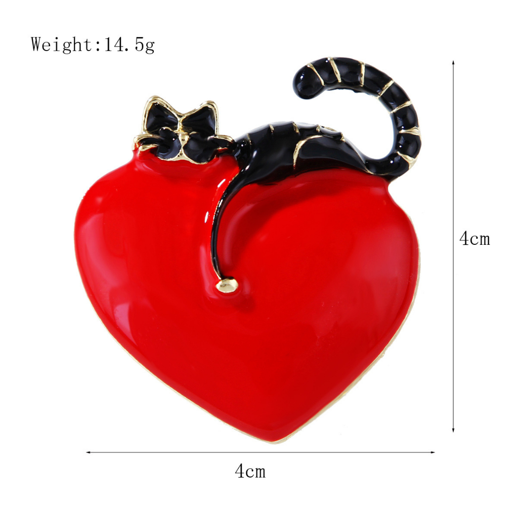 สวยหรู-วินเทจ-สีแดง-หัวใจ-แมว-เข็มกลัด-ทุกเพศ-บุคลิกภาพระดับไฮเอนด์-หยดน้ํามัน-สัตว์-เข็มกลัด-เครื่องประดับยอดนิยม-อุปกรณ์เสริม