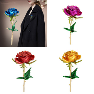 เข็มกลัดช่อดอกกุหลาบ ไฮเอนด์ สไตล์วินเทจ (มี 4 สีให้เลือก) เครื่องประดับแฟชั่น สําหรับทุกเพศ ทุกวัย