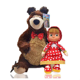 ตุ๊กตาหมี Masha และตุ๊กตา ผ้าฝ้าย ของเล่นสําหรับเด็กผู้ชาย และเด็กผู้หญิง