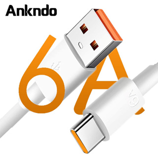 Ankndo สายชาร์จ USB Type C 6A 66W ชาร์จเร็ว สําหรับ Huawei Mate 40 50 Xiaomi 11 10 Pro OPPO R17