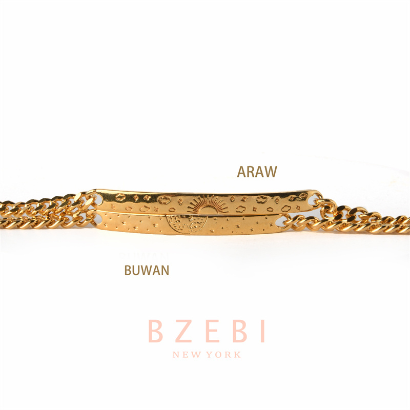 bzebi-กําไลข้อมือผู้หญิง-สร้อยข้อมือ-จี้กลางวันและกลางคืน-ทอง-bracelet-เครื่องประดับ-สแตนเลส-กําไลแฟชั่น-18k-ไม่ลอกดําใส่อาบน้ําได้-1278b