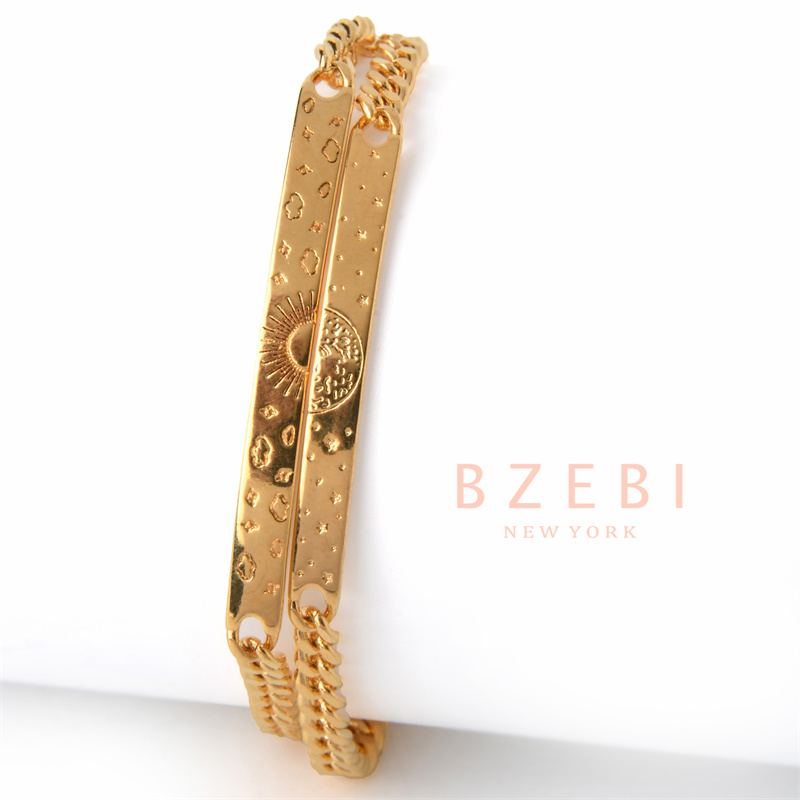 bzebi-กําไลข้อมือผู้หญิง-สร้อยข้อมือ-จี้กลางวันและกลางคืน-ทอง-bracelet-เครื่องประดับ-สแตนเลส-กําไลแฟชั่น-18k-ไม่ลอกดําใส่อาบน้ําได้-1278b