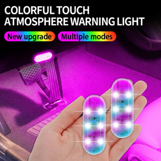 หลอดไฟ LED รูปเท้า ควบคุมด้วยเสียง หลากสีสัน สําหรับตกแต่งภายในรถยนต์