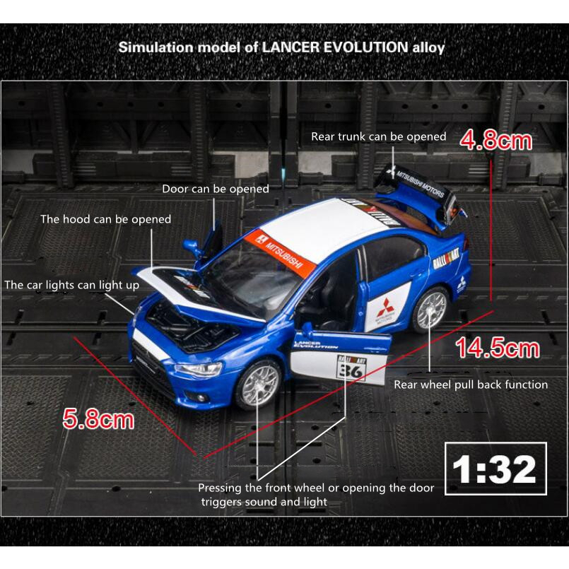 โมเดลรถยนต์-mitsubishi-lancer-evolution-x-evo-1-32-ของเล่นสําหรับเด็ก