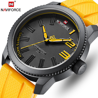 Naviforce นาฬิกาข้อมือควอตซ์ สายซิลิโคน กันน้ํา สไตล์ทหาร หรูหรา สําหรับบุรุษ