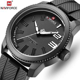 Naviforce นาฬิกาข้อมือควอตซ์ สายซิลิโคน กันน้ํา สไตล์สปอร์ต หรูหรา สําหรับผู้ชาย