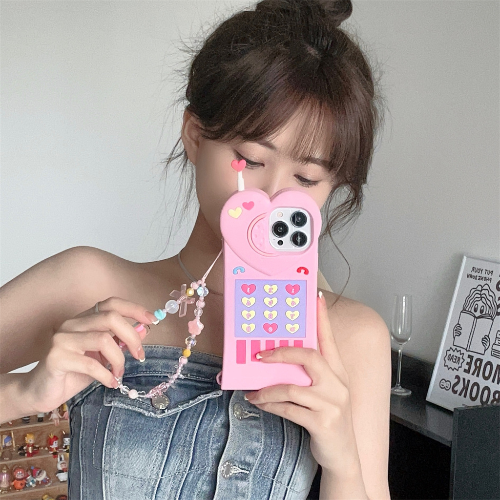 เคสโทรศัพท์มือถือ-ซิลิโคนนิ่ม-ลายเสาอากาศหัวใจ-3d-สําหรับ-iphone-14-pro-max-13-pro-max-12-pro-max