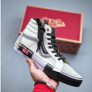 Va&0ons Vault Sk8-Hi Cap LX Deconstructivism รองเท้าผ้าใบลําลอง ข้อสูง สีดํา -2419