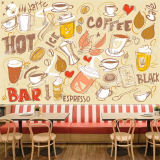 กระดาษภาพจิตรกรรมฝาผนัง มีกาวในตัว สําหรับตกแต่งบ้าน คาเฟ่ ร้านอาหาร ร้านกาแฟ