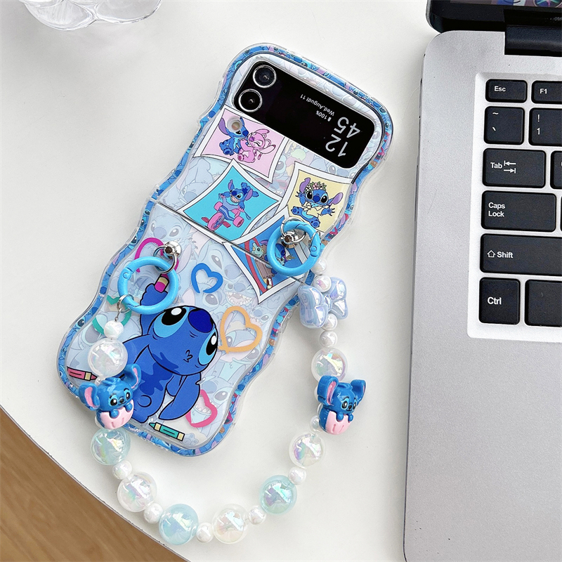 เคสโทรศัพท์มือถือ-กันกระแทก-ลายการ์ตูนมิกกี้-มินนี่เมาส์-พร้อมจี้สร้อยข้อมือ-สําหรับ-samsung-galaxy-z-flip-5-z-flip-4-z-flip-3