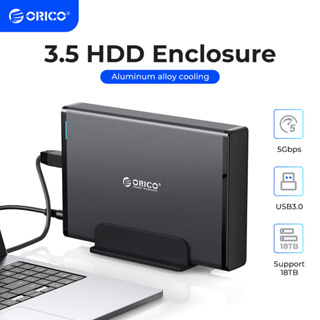 สินค้า ORICO Aluminum Hard Drive HDD Enclosure USB3.0/Type-C to SATA3.0 3.5 inch HDD Case Docking Station Support UASP 12V2A Power（7688）