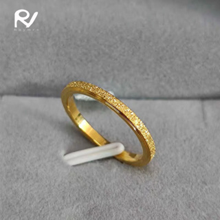 Raymrs แหวนสเตนเลส สีทอง กันสนิม เรียบง่าย สไตล์เกาหลี สําหรับผู้หญิง