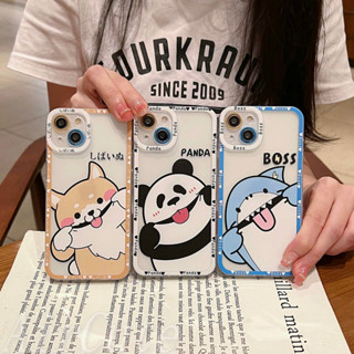 เคส Infinix Note 30 4G 12 G96 10 8 Pro NFC Zero 20 5G 2023 Smart 7 6 5 Smart6 2G 32G 3G 64G Transparent Protect Camera Funny Animal Panda Fox Shark Soft Case