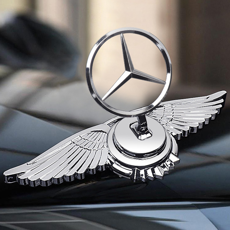 สติกเกอร์โลหะ-รูปปีกสัญลักษณ์ปีกติดฝากระโปรงหน้ารถยนต์-สําหรับ-mercedes-benz-w176-w166-w124-w211