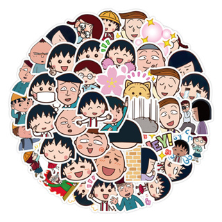 สติกเกอร์ กันน้ํา ลายการ์ตูนอนิเมะ Chibi Maruko Chan สไตล์ญี่ปุ่น มี 60 ชิ้น