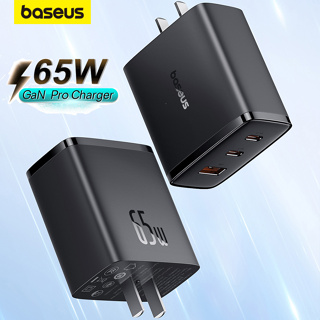 Baseus ที่ชาร์จ 65W GaN ชาร์จเร็ว 3.0 Type c PD USB พร้อม PD 3.0 Type-c แบบพกพา สําหรับแล็ปท็อป โทรศัพท์มือถือ