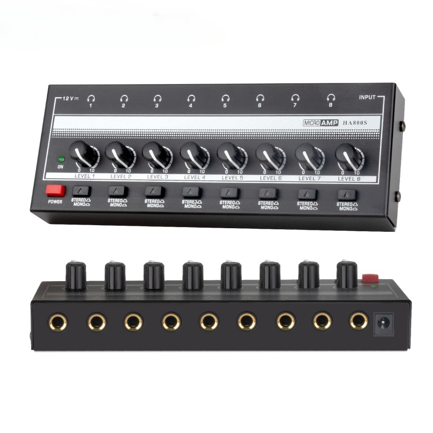 หูฟังโลหะ Amp 8 ช ่ องสเตอริโอแบบพกพามินิหูฟัง Splitter 8 Stereo/Mono ...