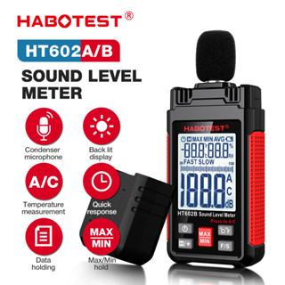 Habotest HT602 เครื่องวัดระดับเสียงดิจิทัล LCD 30-130dBA 2.2 นิ้ว