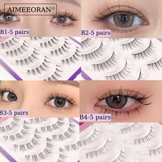 Aimeeoran ขนตาปลอม 5 คู่ B series Fairy eyelash extension ขนตาปลอม แต่งงานด้วยตนเอง