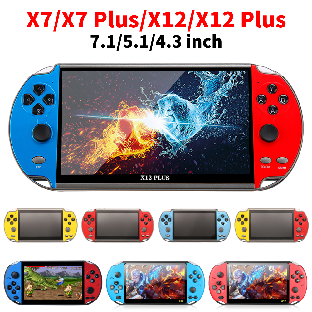 X7 Plus X12 Plus เครื่องเล่นเกมคอนโซลวิดีโอ หน้าจอ HD เกมในตัว 10000 ...