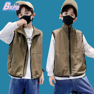 Bxpb- เสื้อกั๊ก มีฮู้ด ทรงหลวม ใส่สบาย สไตล์เกาหลี ไซซ์ 120-170 เหมาะกับหน้าหนาว สําหรับเด็ก