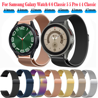 สายนาฬิกาข้อมือสเตนเลส 20 22 มม. สําหรับ Samsung Galaxy watch 6 5 4 40 44 มม. 5pro 45 มม. Samsung Galaxy watch 4 classic 42 46 มม. watch 6 classic 43 47 มม. watch 3