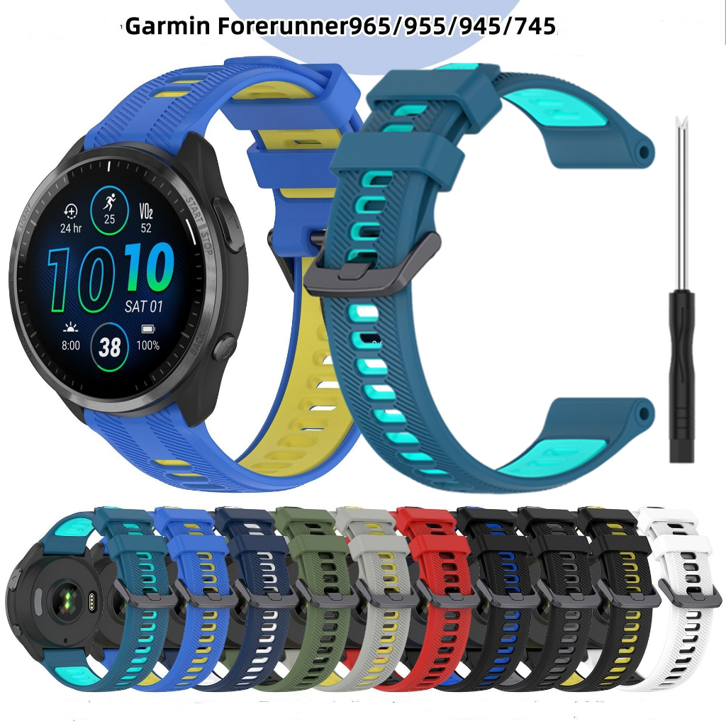 สายนาฬิกาข้อมือซิลิโคน-สําหรับ-garmin-forerunner-965-solar-forerunner955-solar-forerunner745-xt-descent-g1-instinct