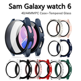 เคสกระจก PC ป้องกันหน้าจอ แบบเต็มจอ สําหรับ Samsung Galaxy Watch 6 5 40 มม. 44 มม. Watch6