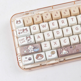 [In stock] Meowth Keycaps MOA profile PBT Material 143keys Suitable For 61/68/71/84/87/96/104 And Other Mechanical Keyboards
