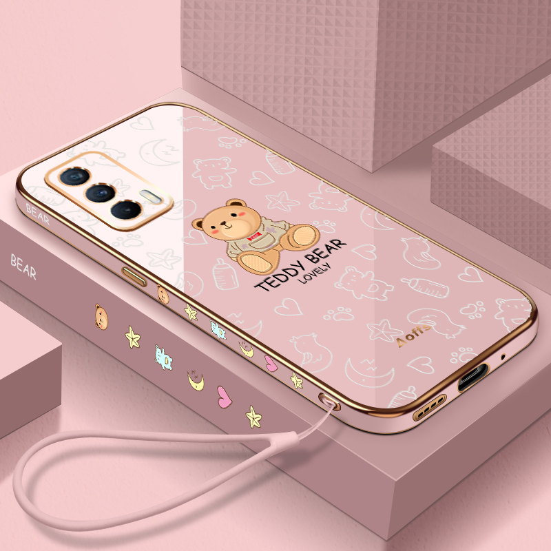 เคสโทรศัพท์มือถือ-ลายการ์ตูนหมี-พร้อมสายคล้อง-สําหรับ-samsung-s10-s10plus-s20-s20fe-s20plus-s20ultra