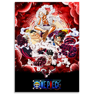 โปสเตอร์สติกเกอร์ฟิล์ม ลายการ์ตูนอนิเมะ One Piece Luffy Fifth Gear Nika HD สําหรับติดตกแต่งผนังห้องนอน หอพัก