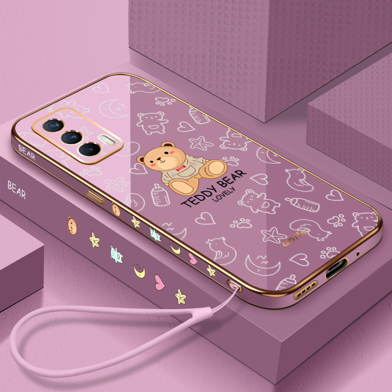 เคสโทรศัพท์มือถือ-ลายการ์ตูนหมี-พร้อมสายคล้อง-สําหรับ-samsung-m51-m52-m53-m54