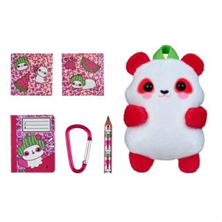 Real Littles Plushie Pet Backpacks, Micro Backpack Working Micro Stationery-Panda กระเป๋าเป้สะพายหลัง ผ้ากํามะหยี่ขนนิ่ม ขนาดเล็ก สําหรับใส่เครื่องเขียนสัตว์เลี้ยง
